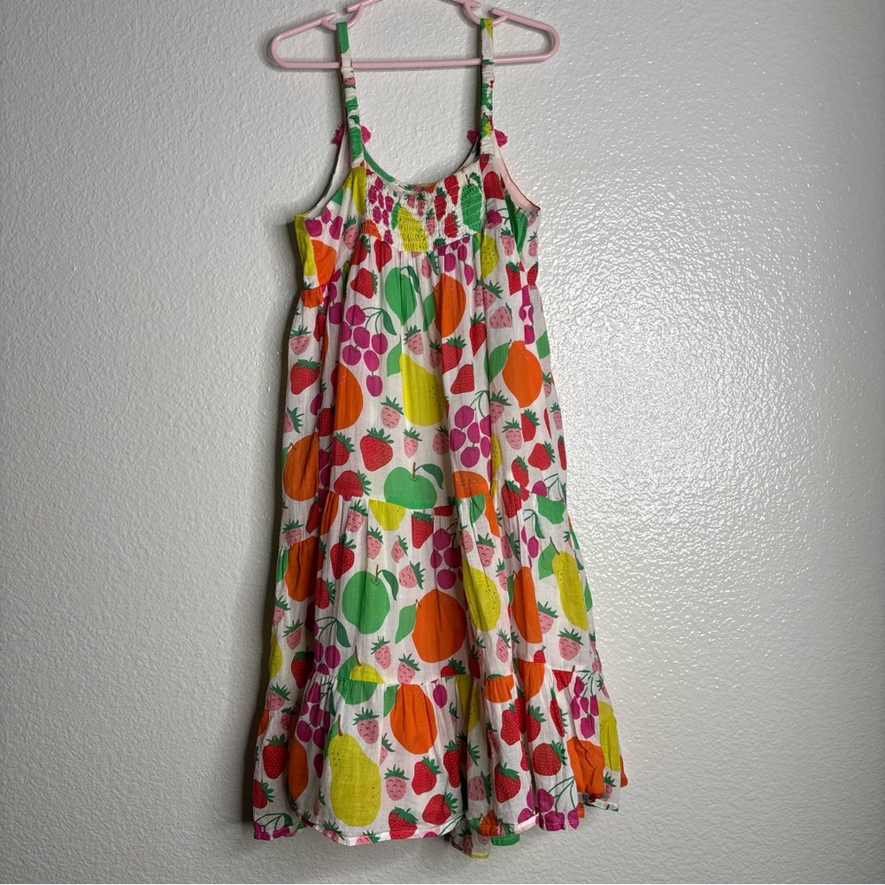 Mini Boden Girls Tiered Tassel Dress in Multi Tutti Fruitti size 8-9Y - Picture 8 of 8